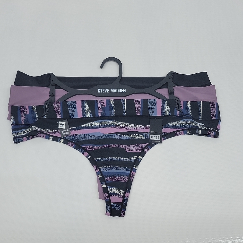 Steve Madden Women Striped Bottoms - Black and Purple